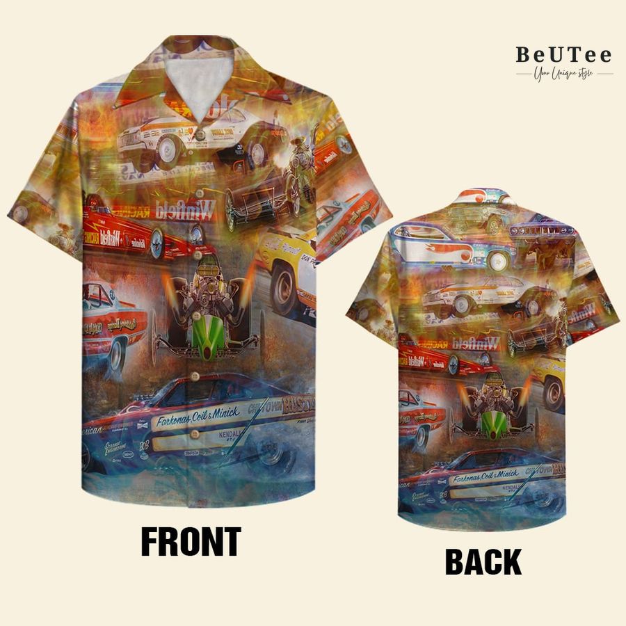 Drag Racing Drag Car Pattern Hawaiian Shirt 