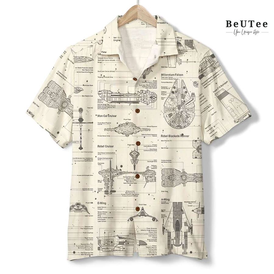 Star Wars structure beige Hawaiian Shirt aloha summer