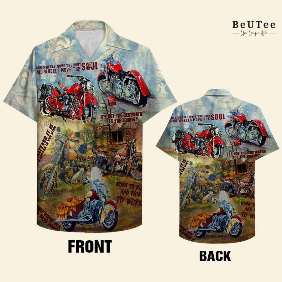 Biker Work To Ride And Ride To Work Classic Motorcycle Pattern Hawaiian shirt
