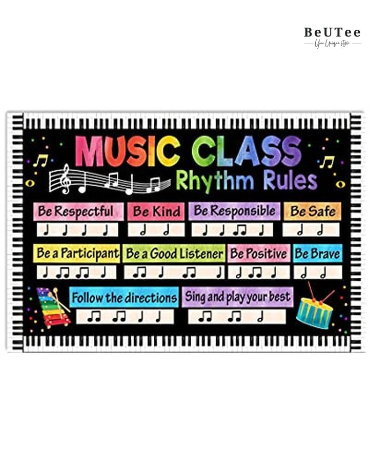 Music Classroom Poster Music Class Rhythm Rules Poster 