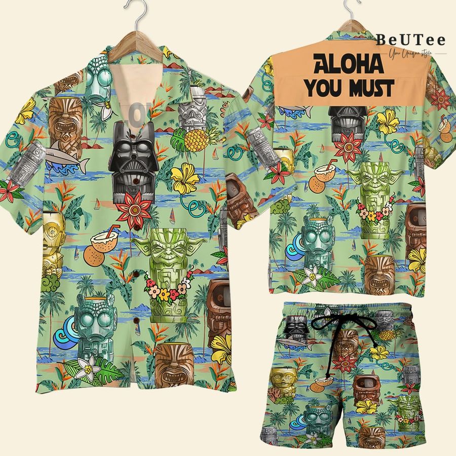 37 Star War Aloha You Must Tiki Pattern Hawaiian Shirt and Shorts