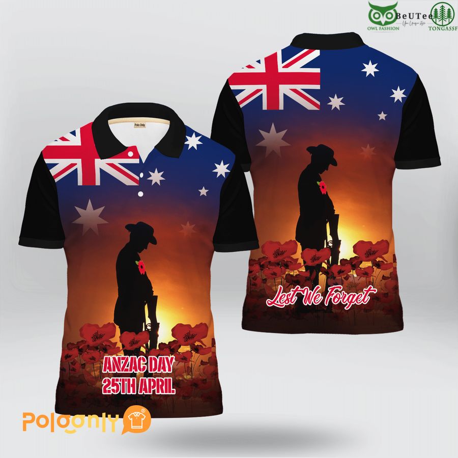 Anzac Day 25th April Lest We Forget' Polo Shirt