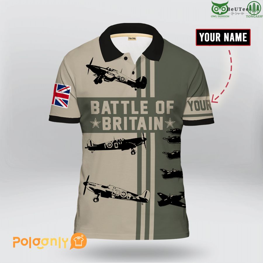 UK Veteran Remembrance 'Battle Of Britain' grey 3D Polo shirt