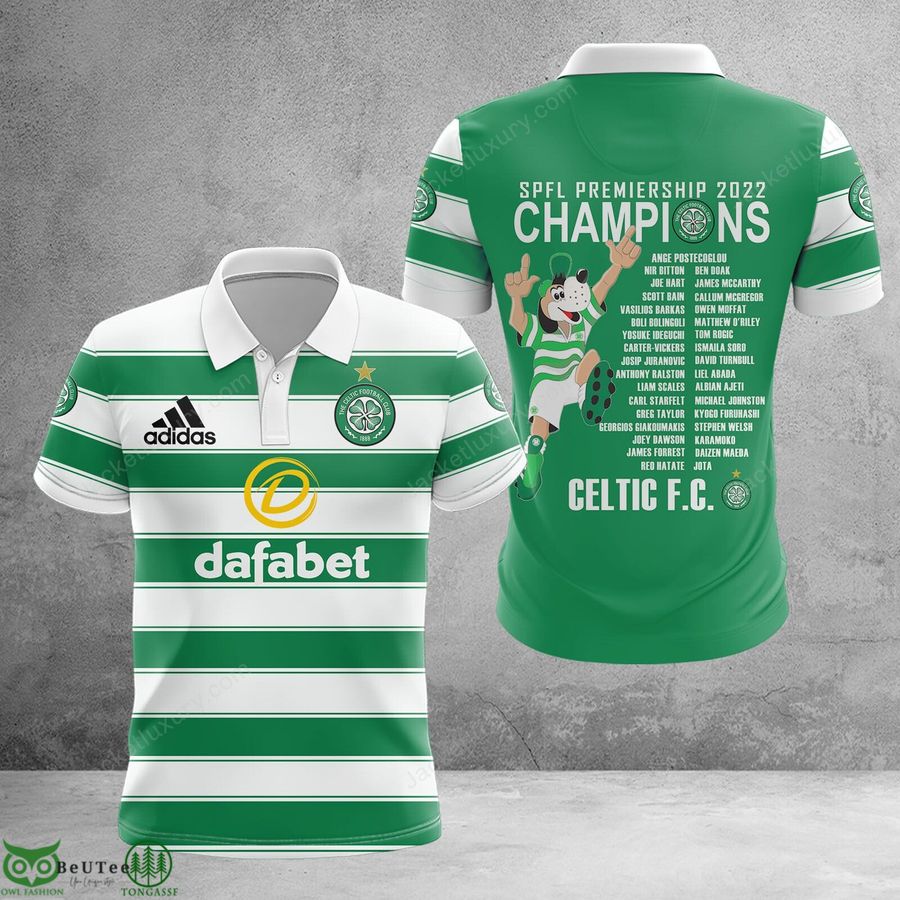 Celtic F.C. SPFL Premiership 2022 Scotland football champions 3D Polo T-shirt Hoodie