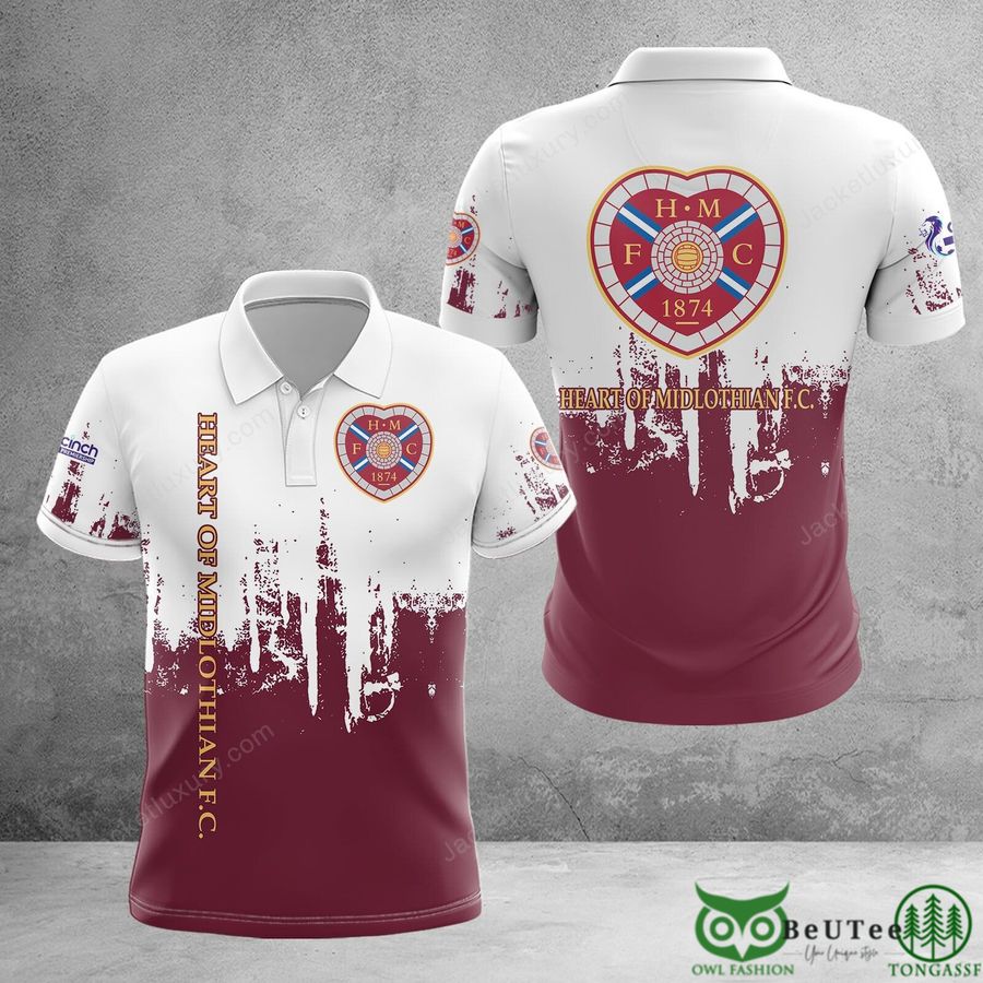 Heart of Midlothian F.C. Color Drop 3D Polo Tshirt Hoodie