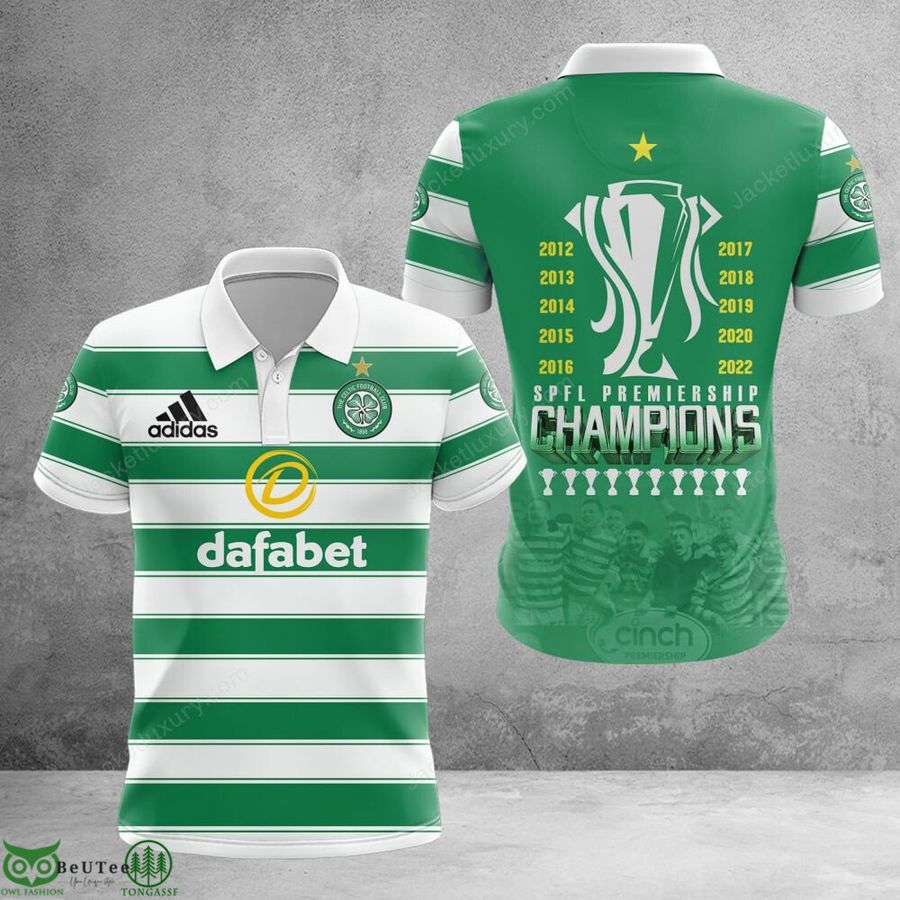 Celtic F.C. dafabet Adidas Scotland football champions 3D Polo T-shirt Hoodie