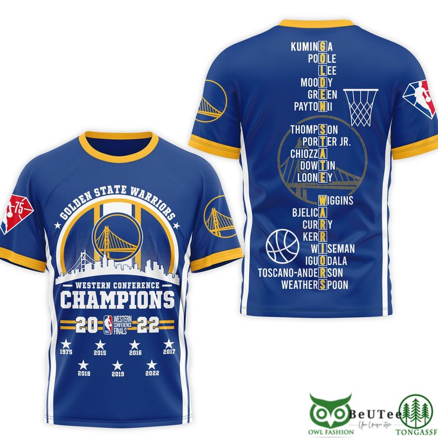 Golden State Warriors NBA Years Blue 3D T-shirt