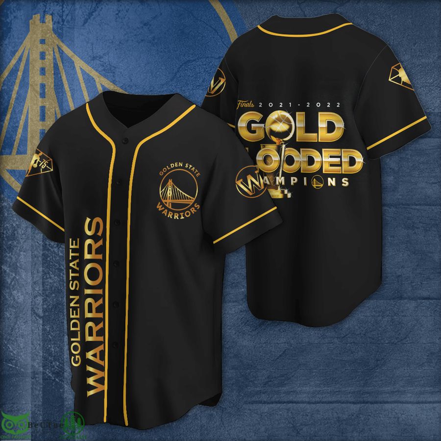 Golden State Warriors finals champions full black golden baseball jersey shirt