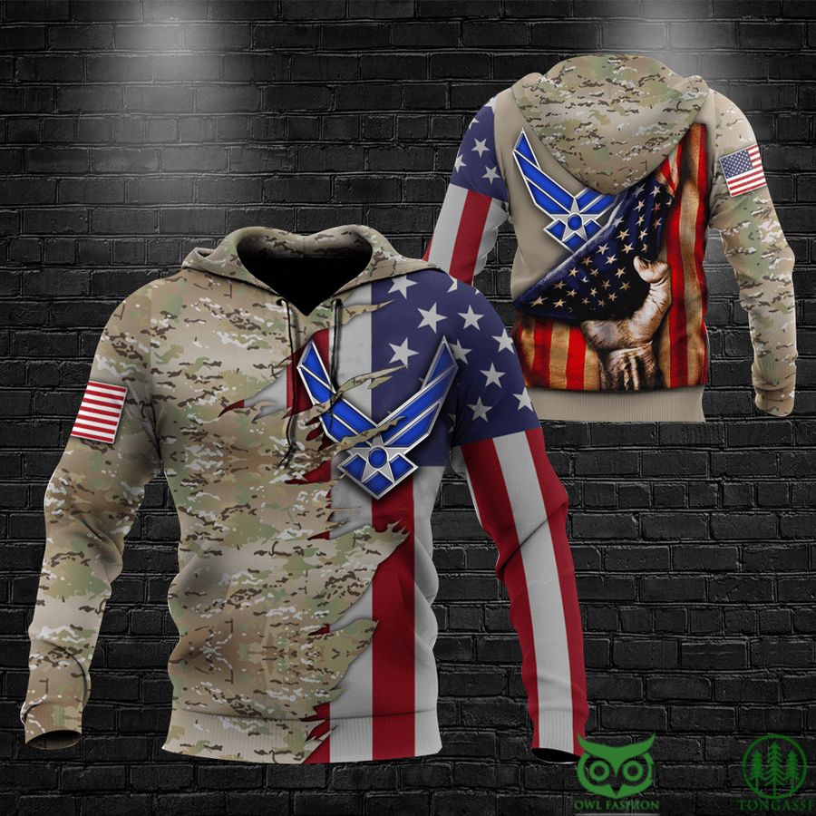 United State Air Force American Camo Flag USAF Hoodie