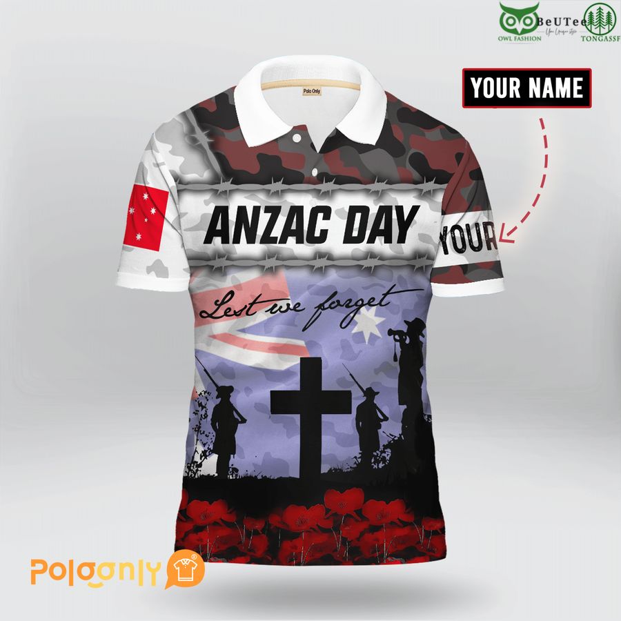Australian Veteran 'Lest We Forget' 3D Polo shirt