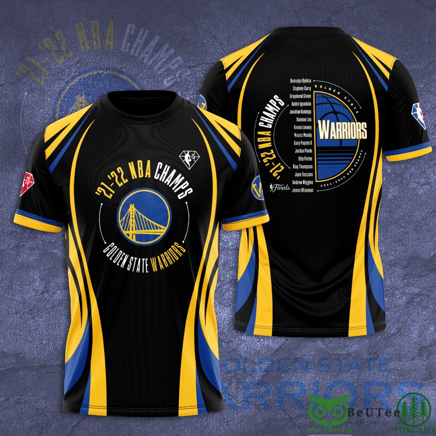 NBA Champs Golden State Warriors Black 3D T-shirt
