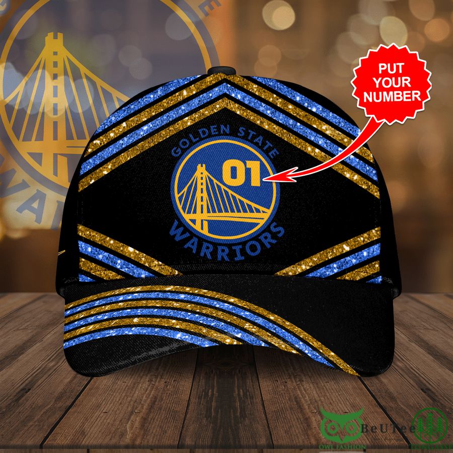 Custom Number Golden State Warriors NBA Black Classic Cap