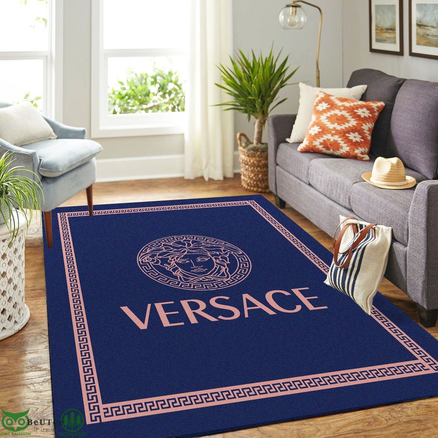 Versace navy pinky label Luxury Brand Carpet Rug 