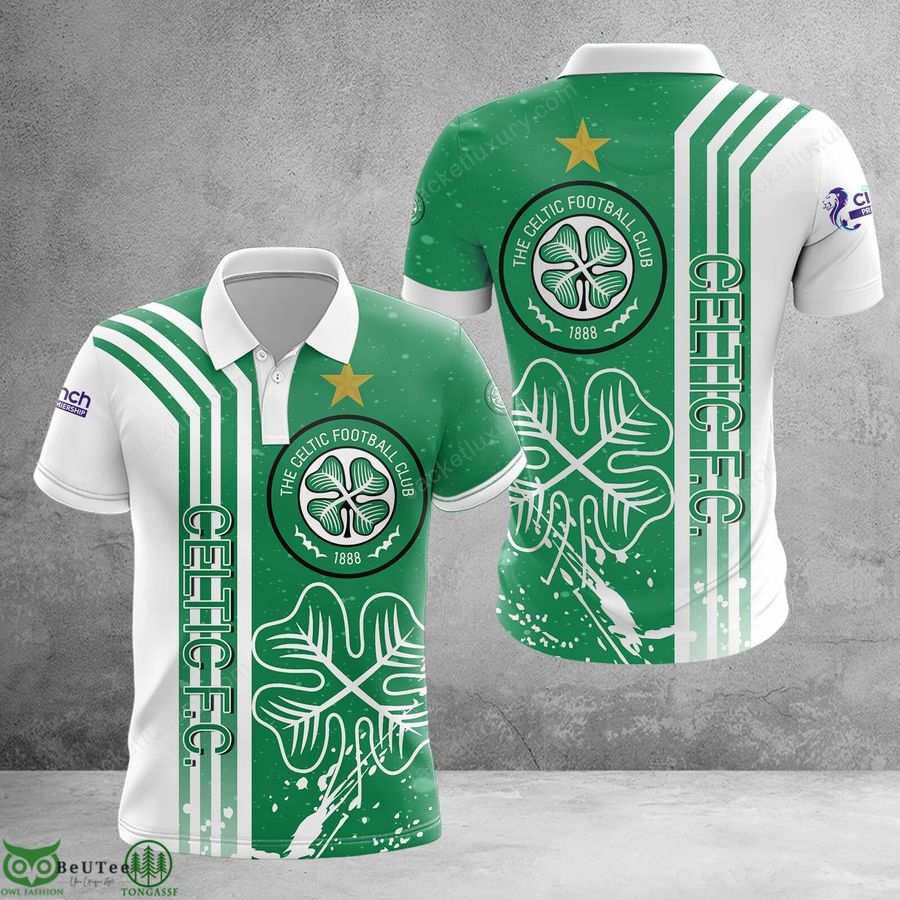 Celtic F.C. huge clover Scotland football champions 3D Polo T-shirt Hoodie