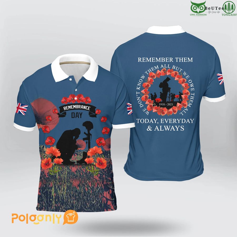 UK Veteran Remembrance Day 3D Polo shirt