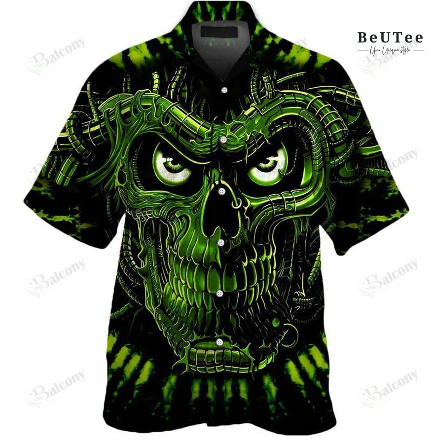 HAZARDOUS SKULL ALL OVER PRINT HAWAII SHIRT