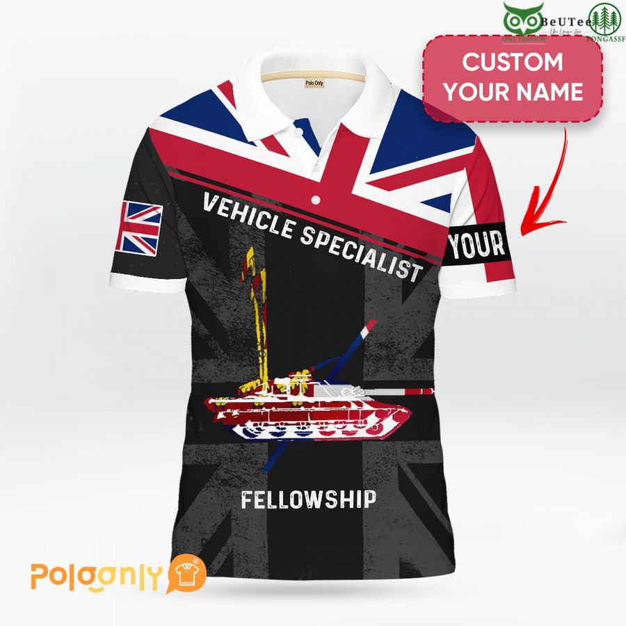 UK Veteran 'Vehicle Specialist Fellowship' 3D Polo shirt