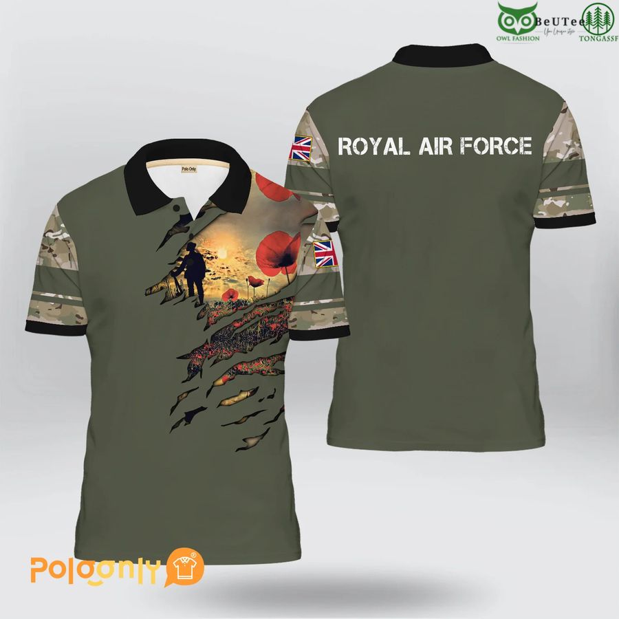UK Royal Air Force Veteran 3D Polo shirt 