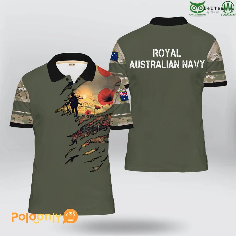 Royal Australian Navy Veteran 3D Polo shirt 