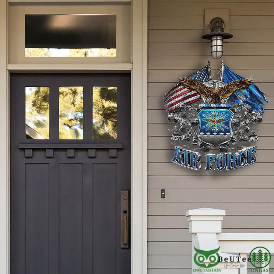 Air Force American Flag Proud Serve USAF Veteran Metal Sign