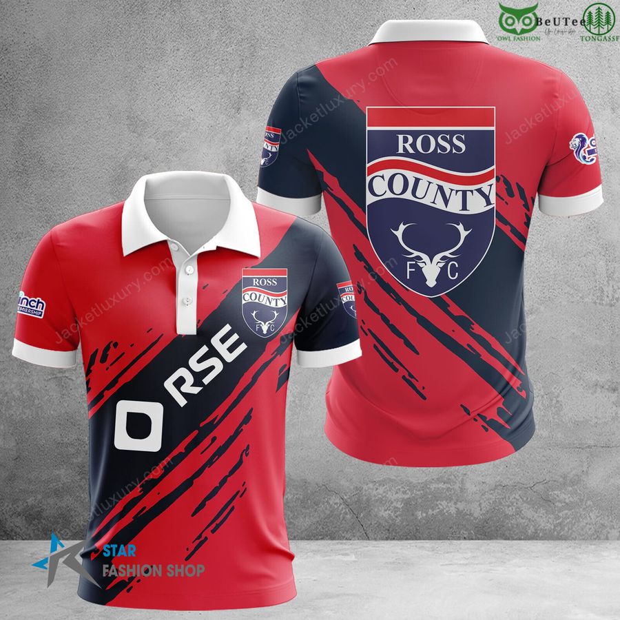 Ross County F.C. soccer Scottish Premiership 3D Polo T-Shirt hoodie sporty vibe