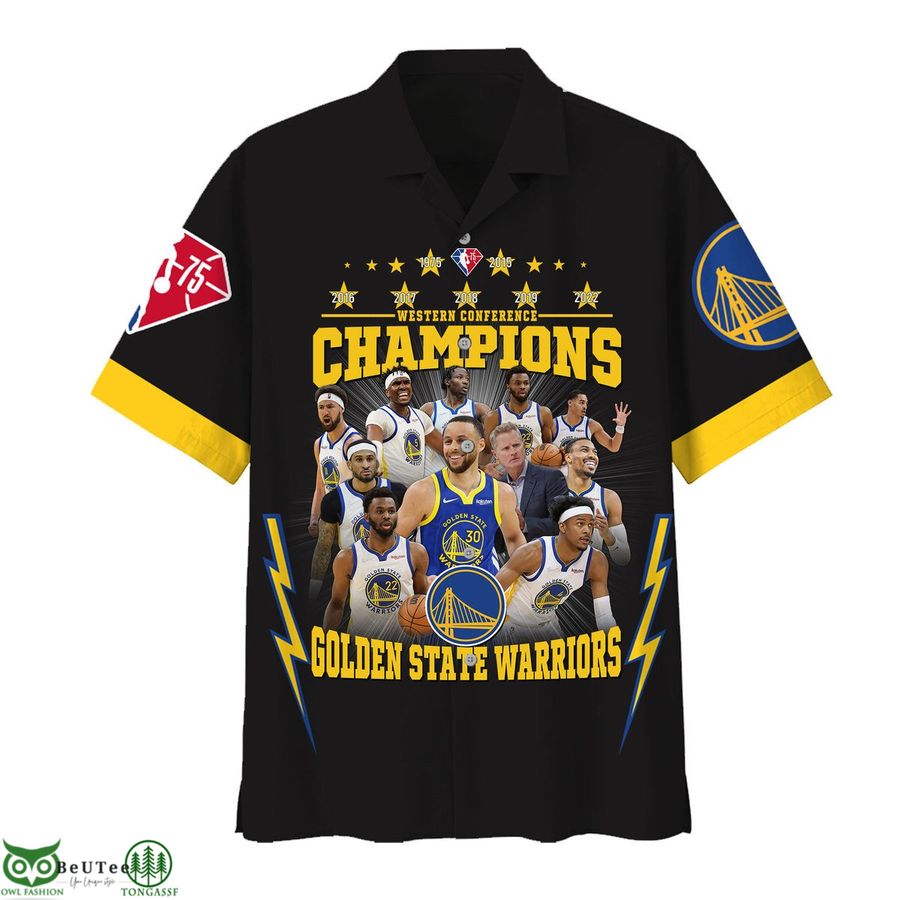 Golden State Warriors Western Conference Champions lightning Hawaiian shirt