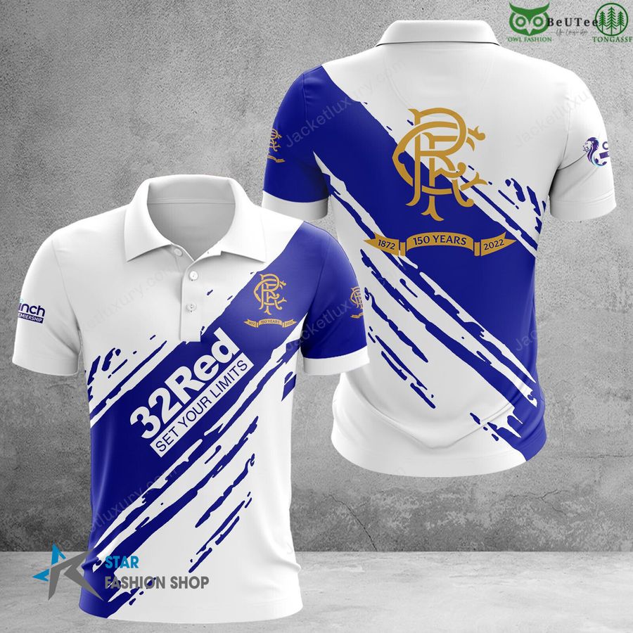 Rangers F.C. Scottish Premiership 3D Polo T-Shirt hoodie football lovers