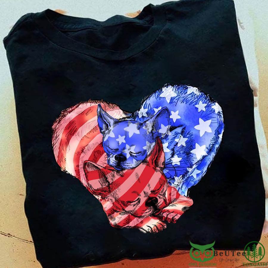 Frenchie American Flag 4th Of July French Bulldog T-Shirt