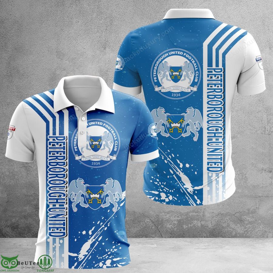 272 Peterborough United F.C football EFL Championship full printed 3D T Shirt Polo