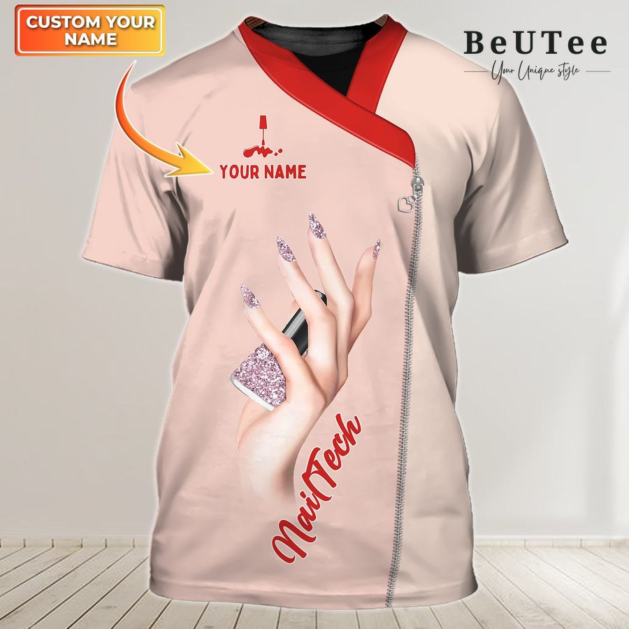 28 Personalized Nail Tech Twinkle Pink 3D T shirt