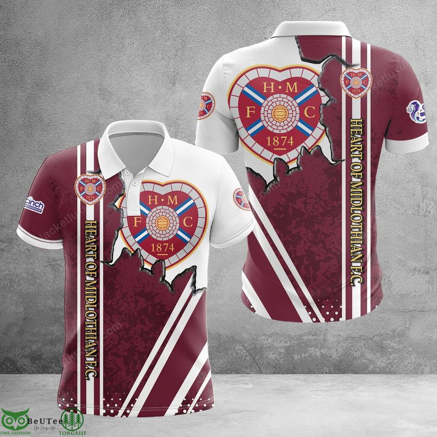 Heart of Midlothian F.C. maps purple Scotland football champions 3D Polo T-shirt Hoodie