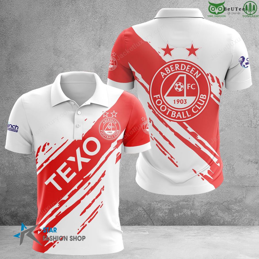 Aberdeen F.C. Scottish Premiership 3D Polo T-Shirt hoodie football lovers