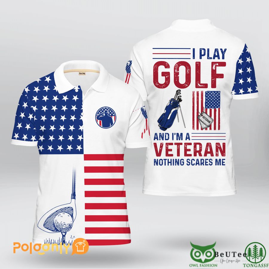 Golf Veteran Quotes White Polo Shirt 