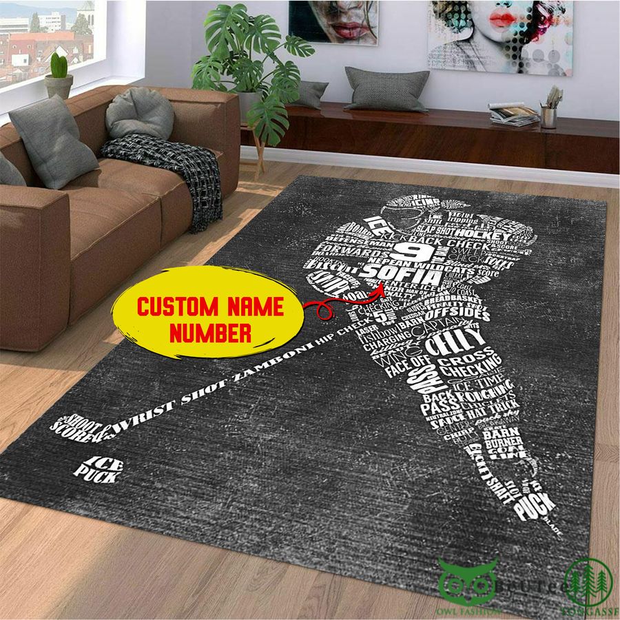 29 Personalized Ice Hockey Rink Area Carpet Rug
