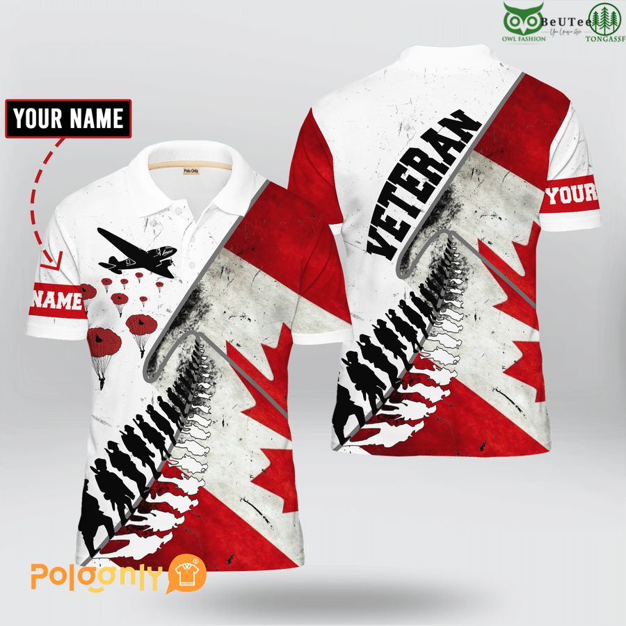 Canadian God Veteran Remembrance 3D Polo shirt