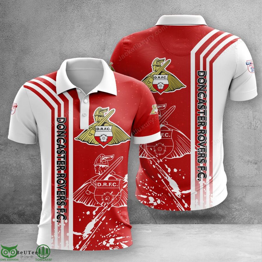 302 Doncaster Rovers football EFL Championship full printed 3D T Shirt Polo