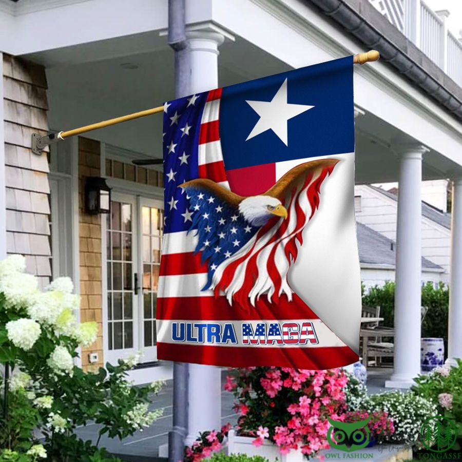 Eagle Ultra Maga American And Texas Trump Support Flag