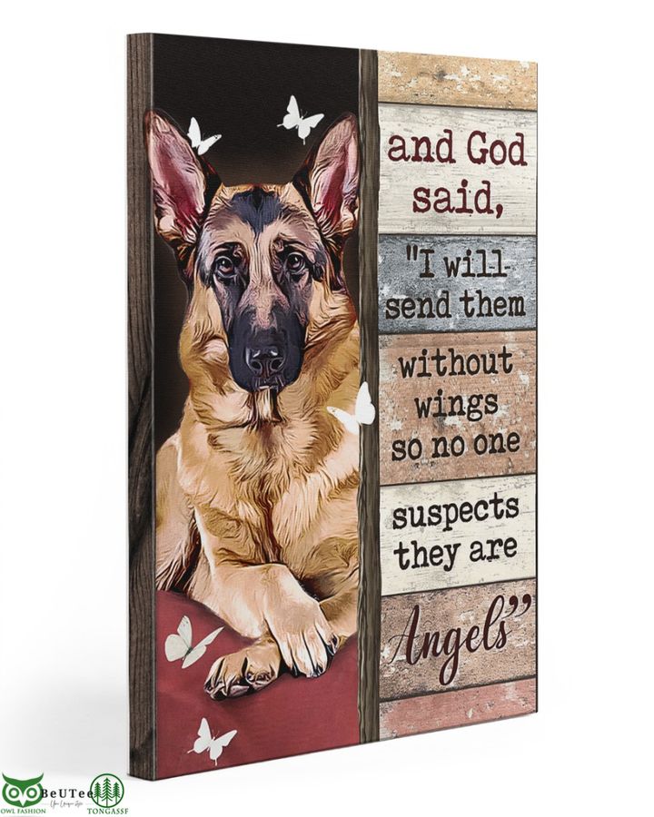 German shepherd Butterfly Angels Send without Wings Canvas 