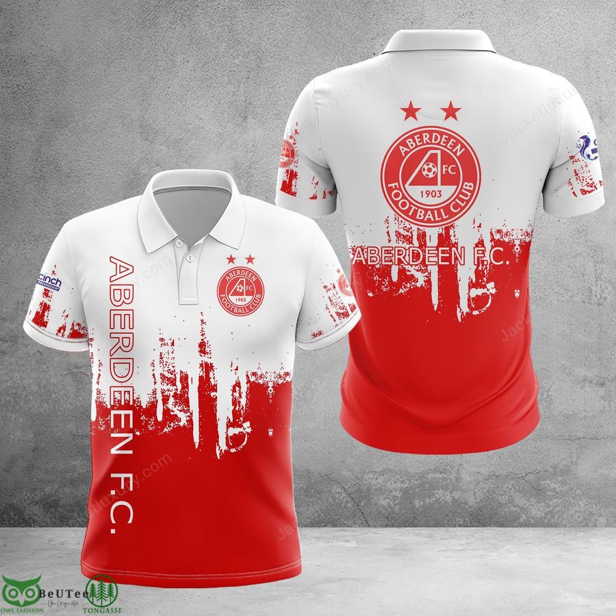 Aberdeen red paint F.C. Scotland football champions 3D Polo T-shirt Hoodie