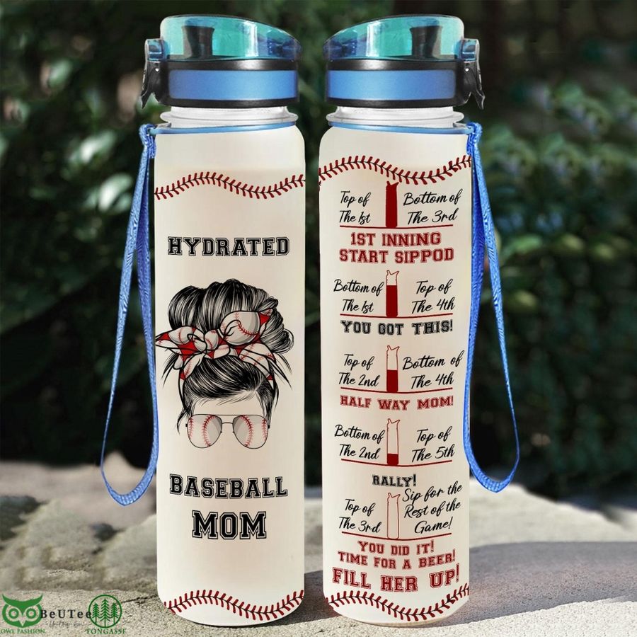 Hydrated Basseball Mom MLB Tracker Water Bottle