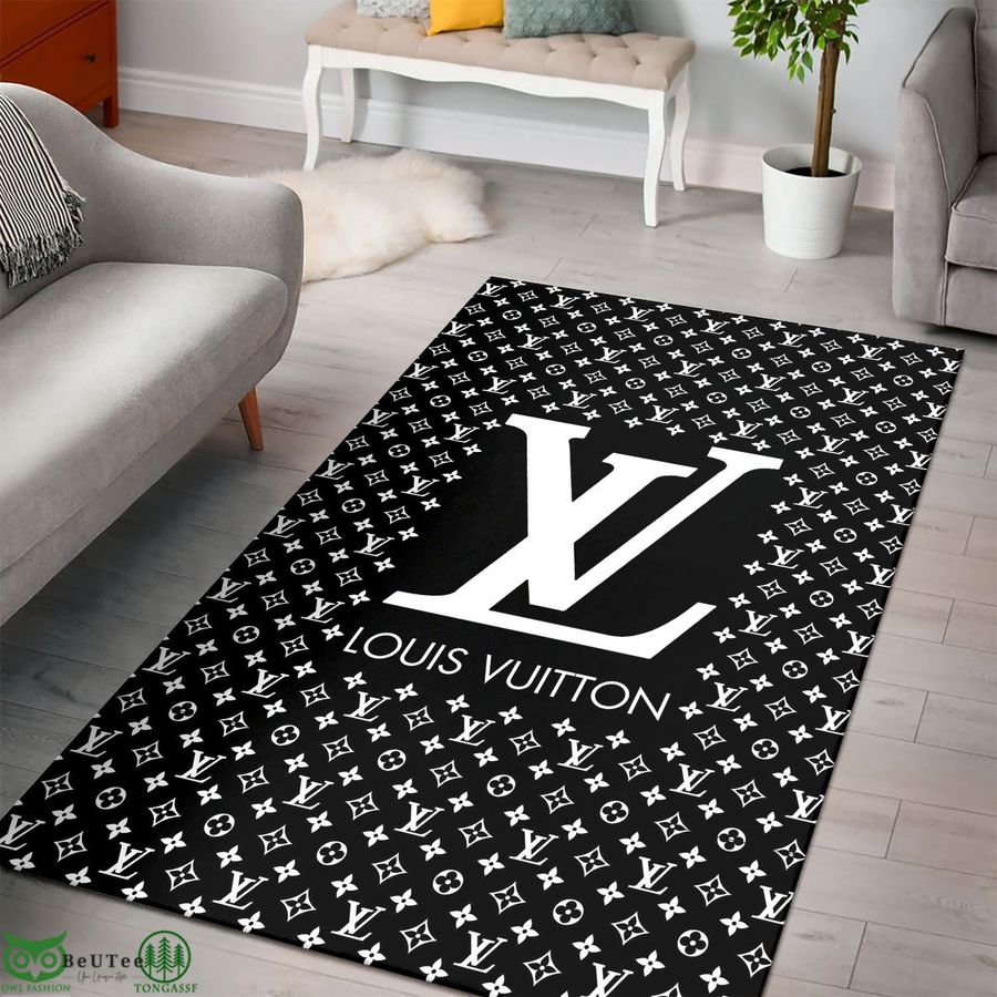 Louis Vuitton black and white French Luxury Carpet Rug