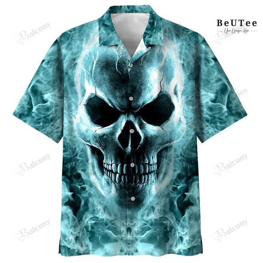 Summer ALL OVER PRINT SKULL HAWAII SHIRT