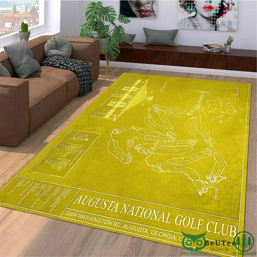 43 Augusta National Golf Club Yellow Carpet Rug