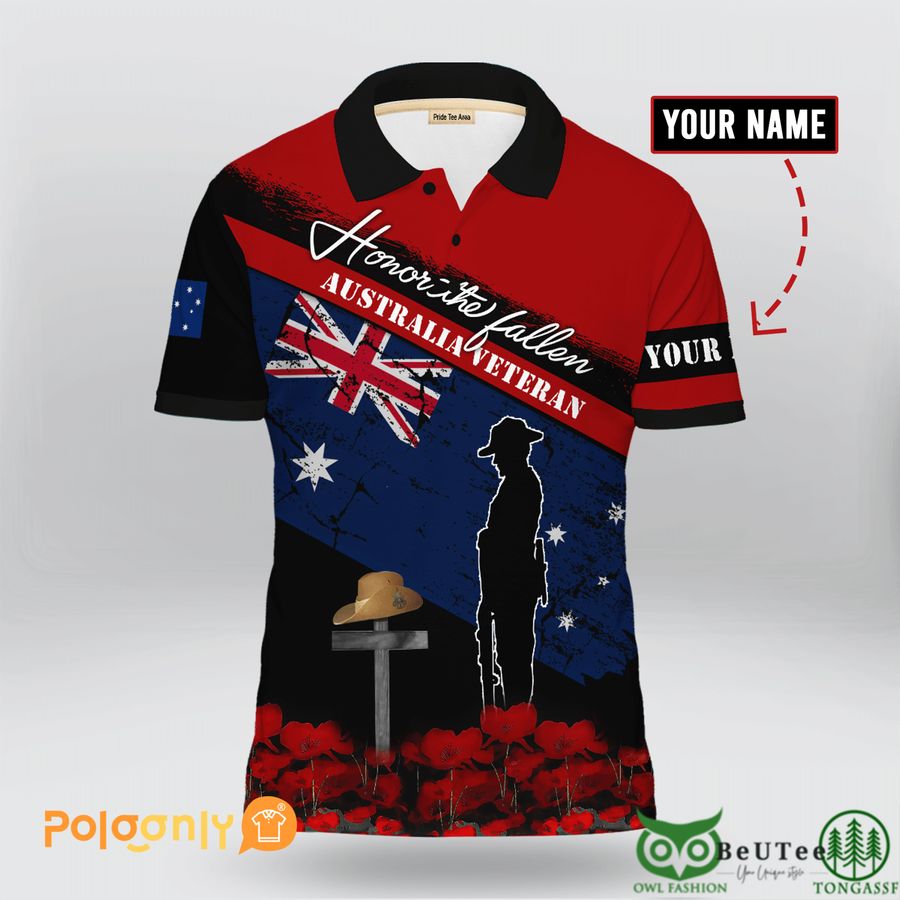 44 Australian Veteran Honor The Fallen Polo Shirt