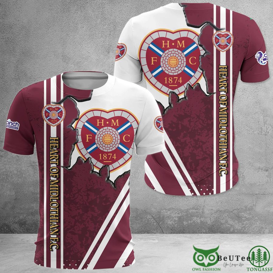 44 Heart of Midlothian F.C. Brown Red Map Style 3D Polo Tshirt Hoodie