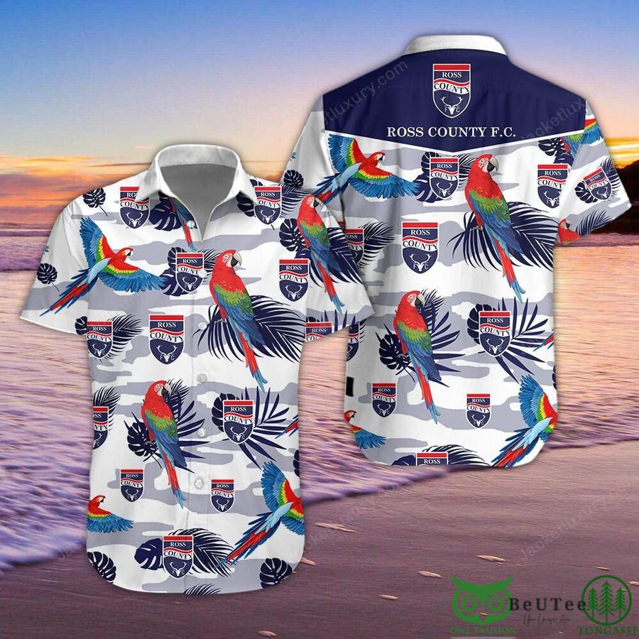 88 Ross County F.C. Parrot Scottish Premiership Hawaiian Shirt Shorts