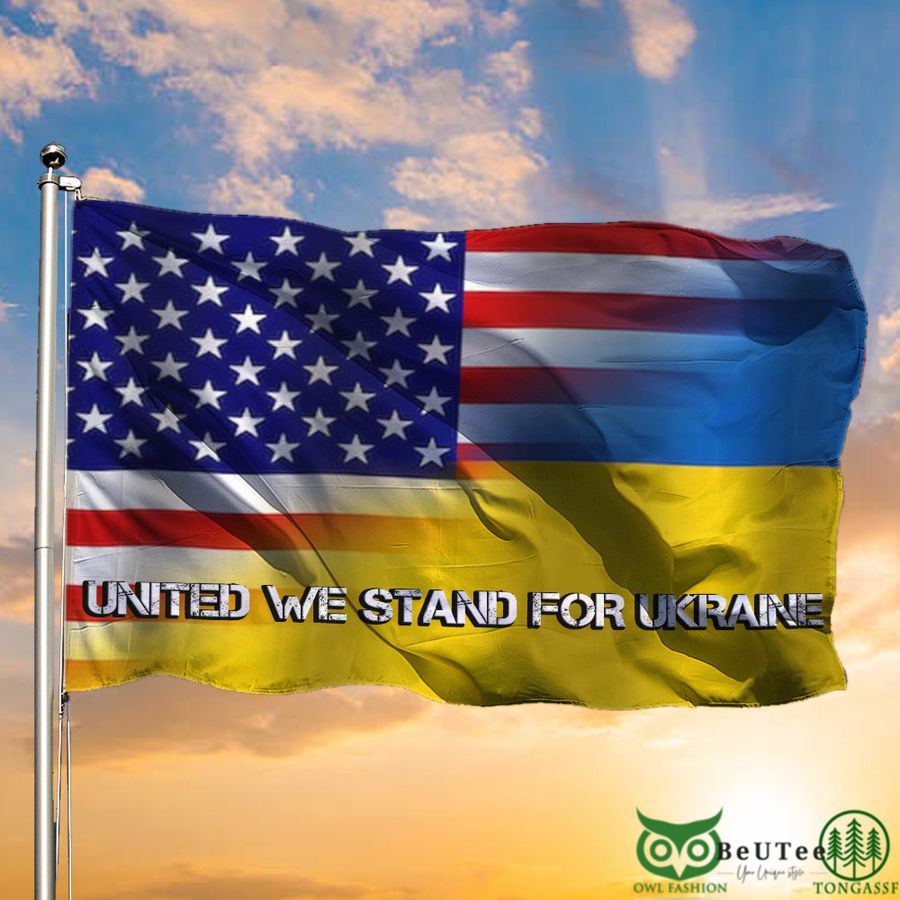 United Stand With Ukraine Flag American Pray For Ukraine Flag