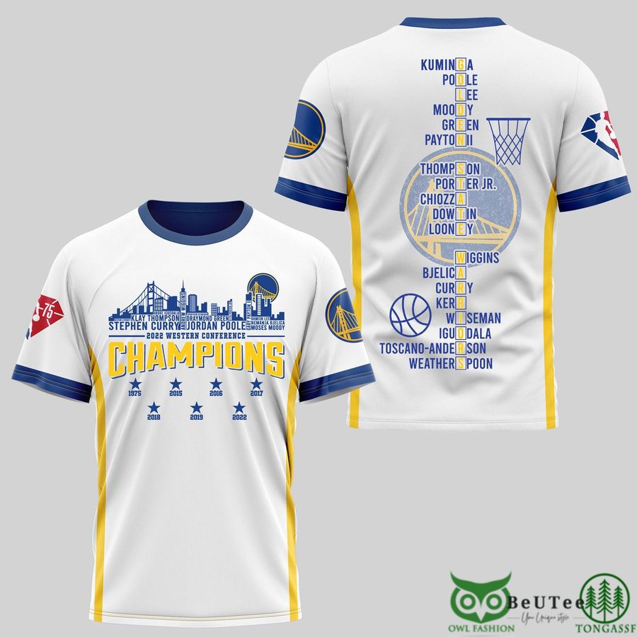 Golden State Warriors NBA Player Names 3D Shirt