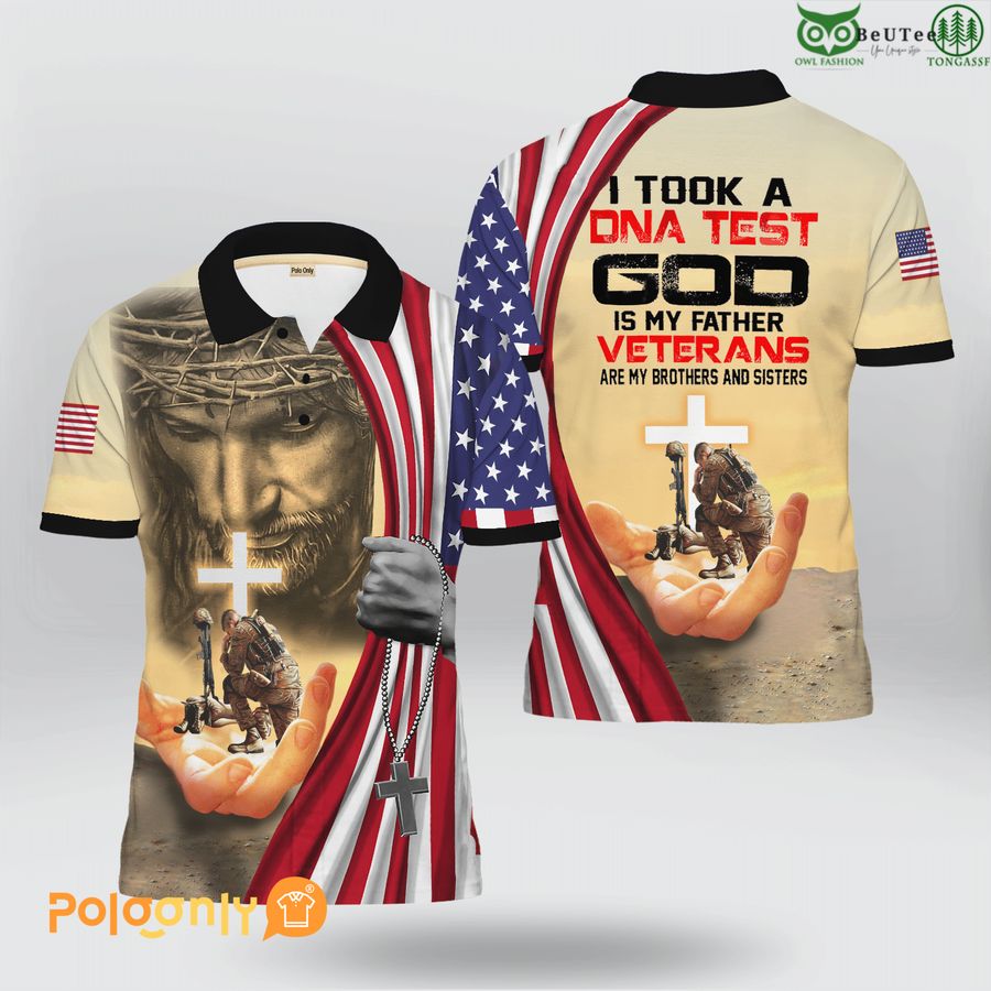 Memorial Day God 'I Took a DNA Test God Is My Father Veterans Are My Brothers And Sister' Polo Shirt 
