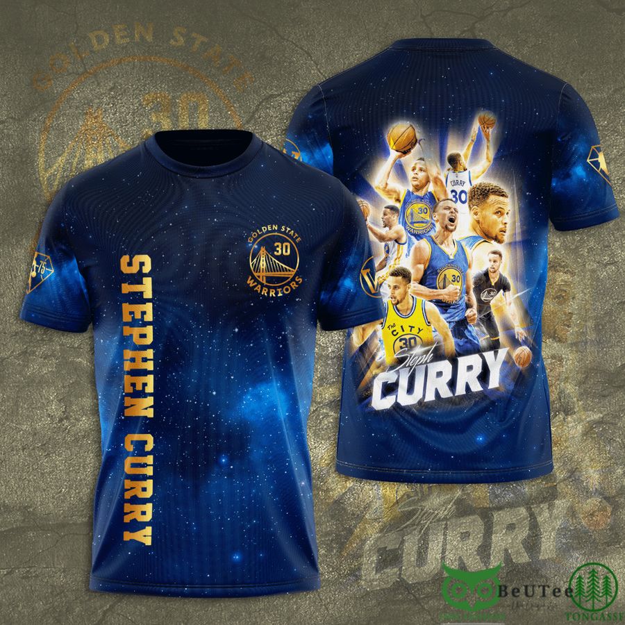 NBA Golden State Warriors Team Blue Galaxy 3D T-shirt